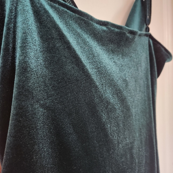 RACHEL ZOE Velvet Emerald Green Surplice Midi Dress Large - Picture 5 of 7